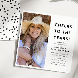 Invitación Felicitaciones modernas para los años Foto Fiesta 