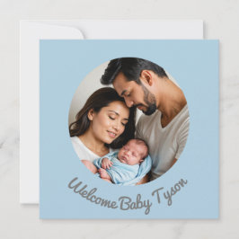 Invitación Felicitaciones personalizado bebé azul, bienvenido