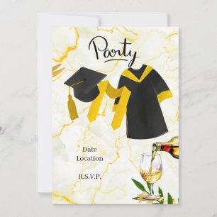 Invitación Felicitaciones por graduación gorra académico y ve