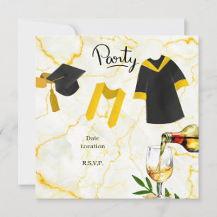 Invitación Felicitaciones por graduación gorra académico y ve