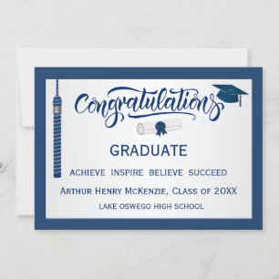 Invitación Felicitaciones por graduación Tassel Blue Invitati