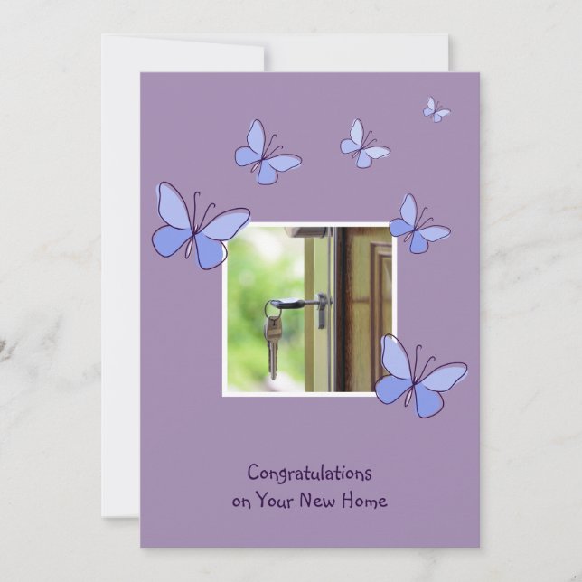 Invitación Felicitaciones por la foto de la clave de la casa  (Anverso)