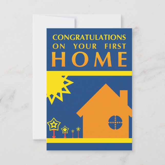 Invitación felicitaciones por su primer hogar (formas de pues (Anverso)