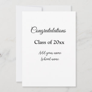 Invitación Felicitaciones simples de graduación minimalistas 