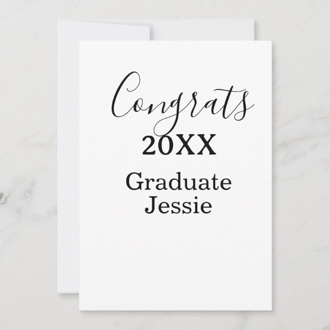 Invitación Felicitaciones simples de graduación mínimas agreg (Anverso)