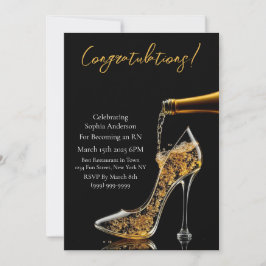 Invitación Felicitaciones-Stiletto y Bubbly
