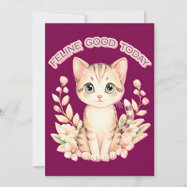 Invitación felino bien hoy (Anverso)