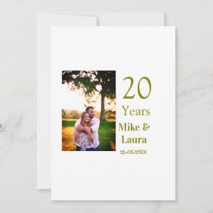 Invitación Feliz 20º aniversario agregar nombre de la pareja 