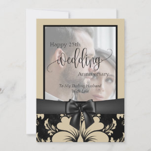 Invitación Feliz 25º aniversario del boda foto tradicional i