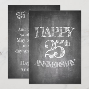 Invitación Feliz 25 aniversario en pizarra