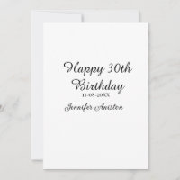 Feliz 30 cumpleaños agregar fecha elegante simple