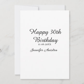 Invitación Feliz 30 cumpleaños agregar fecha elegante simple