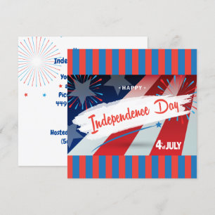 Invitación Feliz 4 de julio la bandera estadounidense se pers