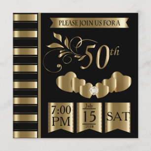 Invitación Feliz 50º Aniversario de Bodas de Oro
