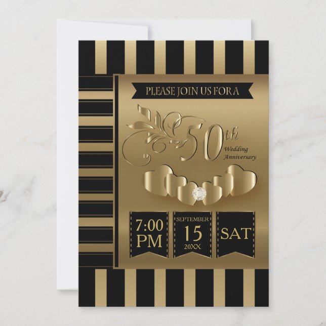 Invitación Feliz 50º Aniversario de Oro (Anverso)