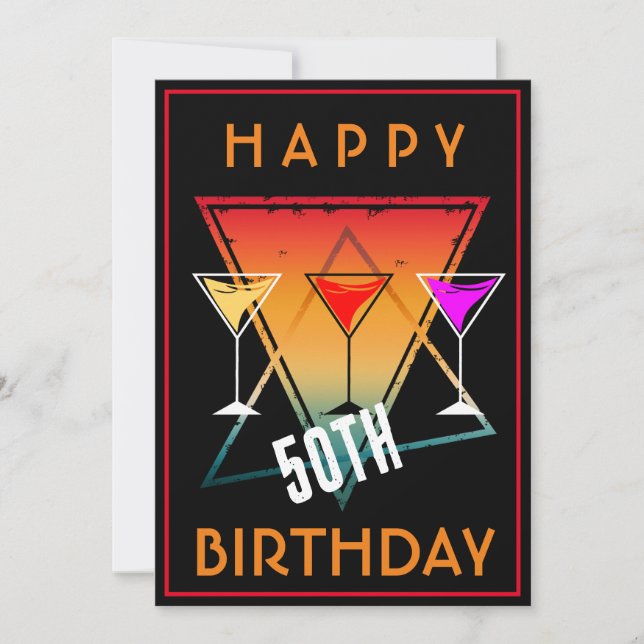 INVITACIÓN FELIZ 50.ª CELEBRACIÓN DE CUMPLEAÑOS (Anverso)