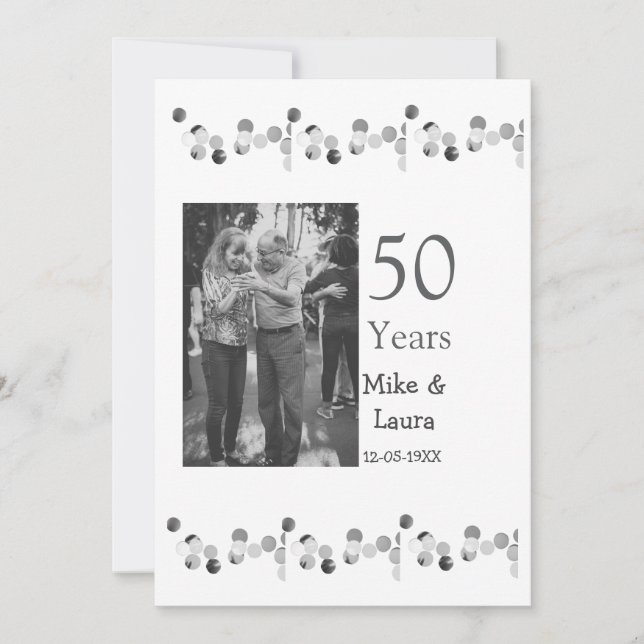 Invitación Feliz 50 aniversario agregar nombre de la pareja f (Anverso)