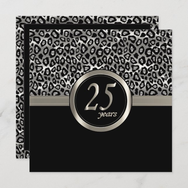 Invitación Feliz aniversario 25 años (Anverso / Reverso)