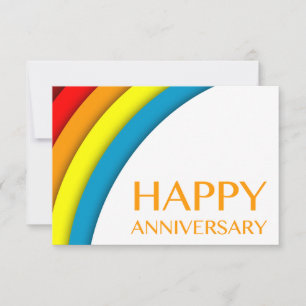 Invitación feliz aniversario (arcoíris retro)