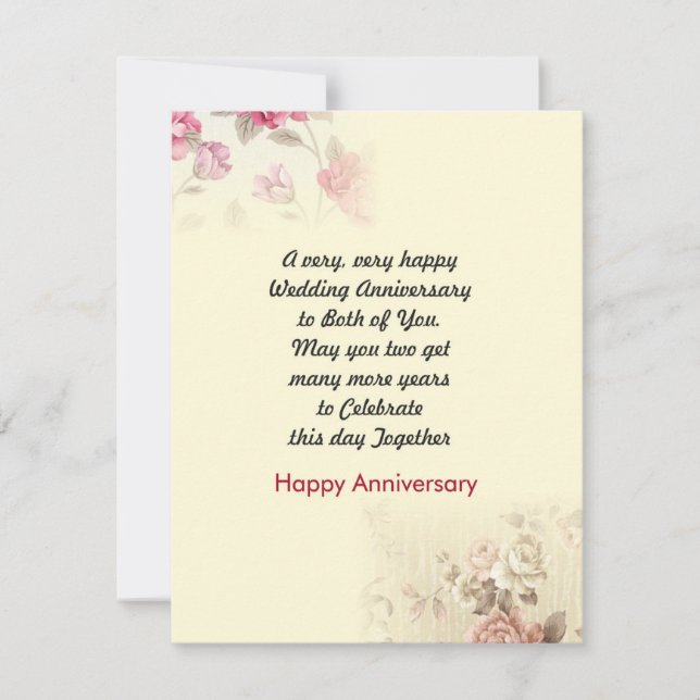 Invitación Feliz aniversario Boda (Anverso)