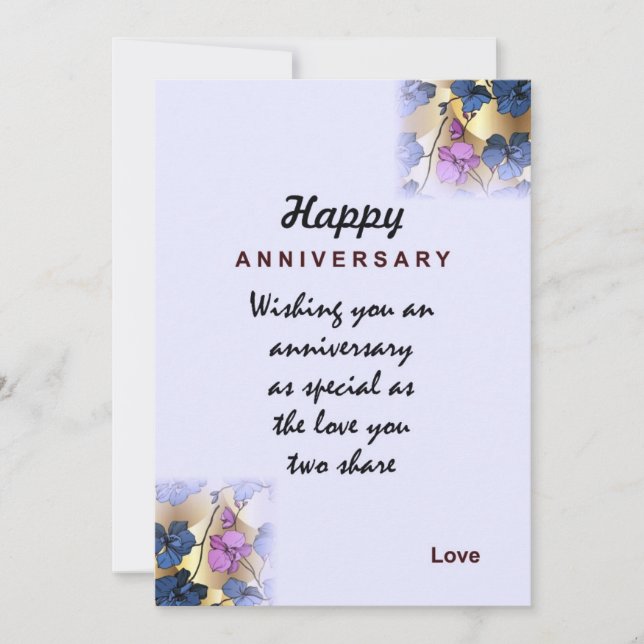 Invitación Feliz aniversario Boda (Anverso)