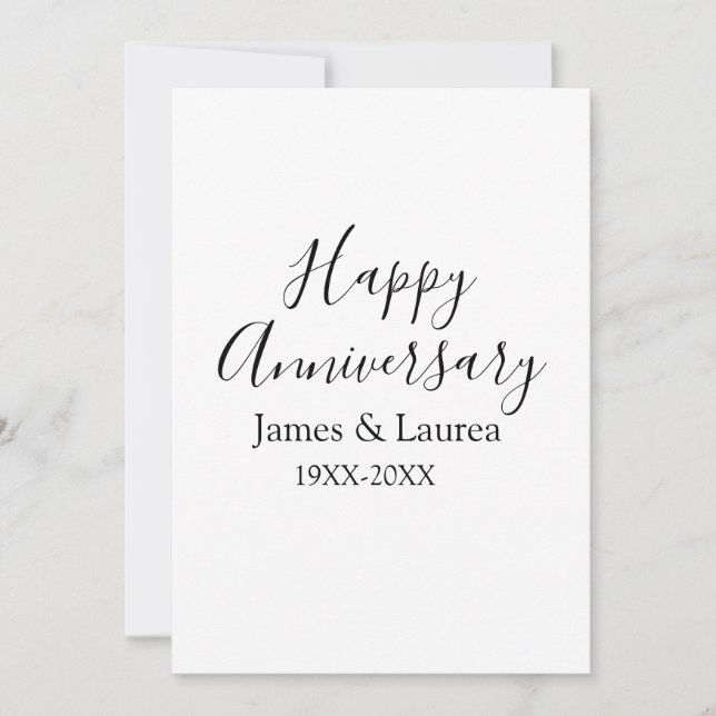 Invitación Feliz aniversario boda fecha año simple mi (Anverso)