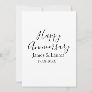 Invitación Feliz aniversario boda fecha año simple mi