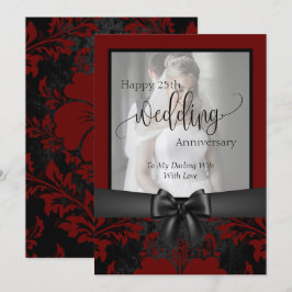 Invitación Feliz aniversario de bodas número 25 foto tradicio