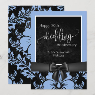 Invitación Feliz aniversario de bodas número 50 foto tradicio