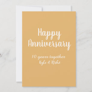 Invitación Feliz aniversario dorado blanco 10 años nombre fec