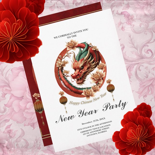 Invitación Feliz año del nuevo dragón chino (New chinese year)
