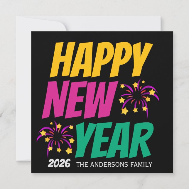 Invitación Feliz año nuevo  (Anverso)