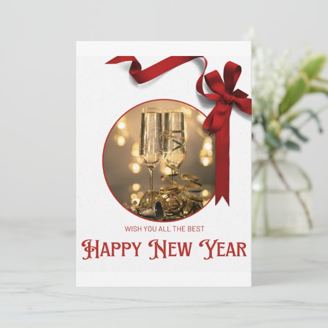 Invitación Feliz Año Nuevo (Anverso de pie)