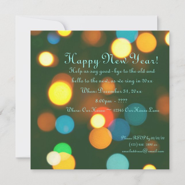 Invitación Feliz Año Nuevo (Anverso)