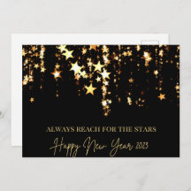 Feliz Año Nuevo 2023 al oro negro de las estrellas