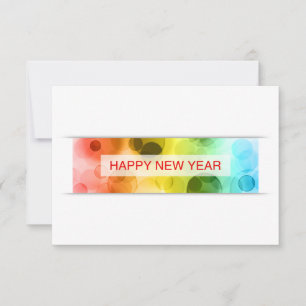 Invitación feliz año nuevo (bokeh colorido)