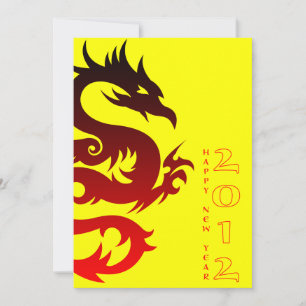 Invitación feliz año nuevo chino: año del dragón