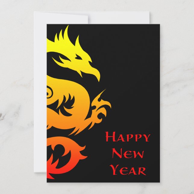Invitación feliz año nuevo chino: año del dragón 2012 (Anverso)
