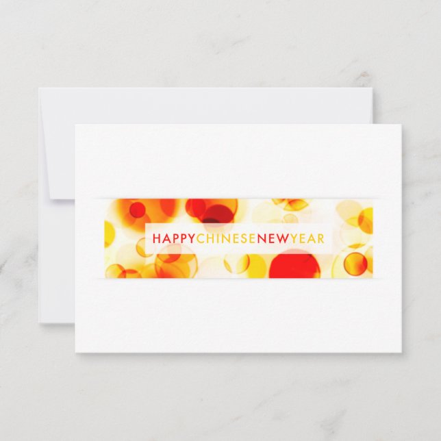 Invitación Feliz Año Nuevo Chino (bokeh) (Anverso)