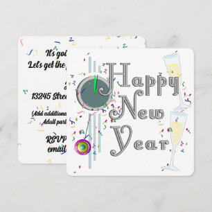 Invitación ¡FELIZ AÑO NUEVO! Cuenta regresiva de champán