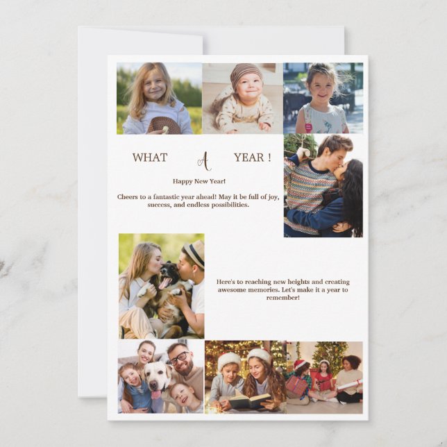 Invitación Feliz Año Nuevo, foto total, año nuevo (Anverso)