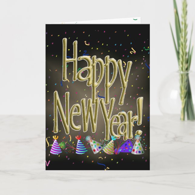 Invitación ¡FELIZ AÑO NUEVO! Imagen de texto (Anverso)