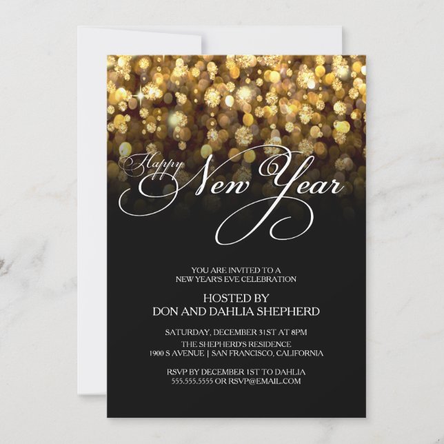 Invitación Feliz Año Nuevo invitado (Anverso)