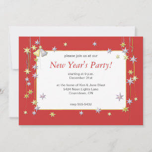 Invitación Feliz Año Nuevo Rojo