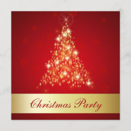 Invitación Feliz árbol de navidad que brilla intensamente