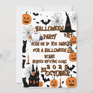 Invitación Feliz arte de la calabaza de Halloween