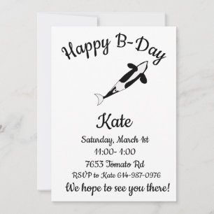 Invitación Feliz B-day Orca Whale