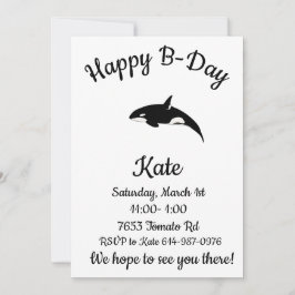 Invitación Feliz B-day Orca Whale