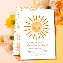 Feliz Baby Shower amarillo sunshine Boho