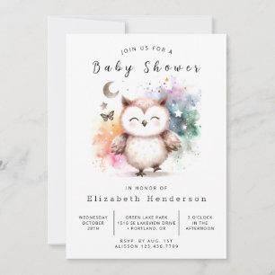 Invitación Feliz Baby Shower de búho en línea